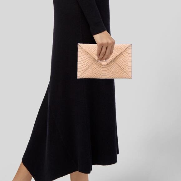 Loeffler Randall Python Embossed Envelope Clutch - Picture 1 of 12